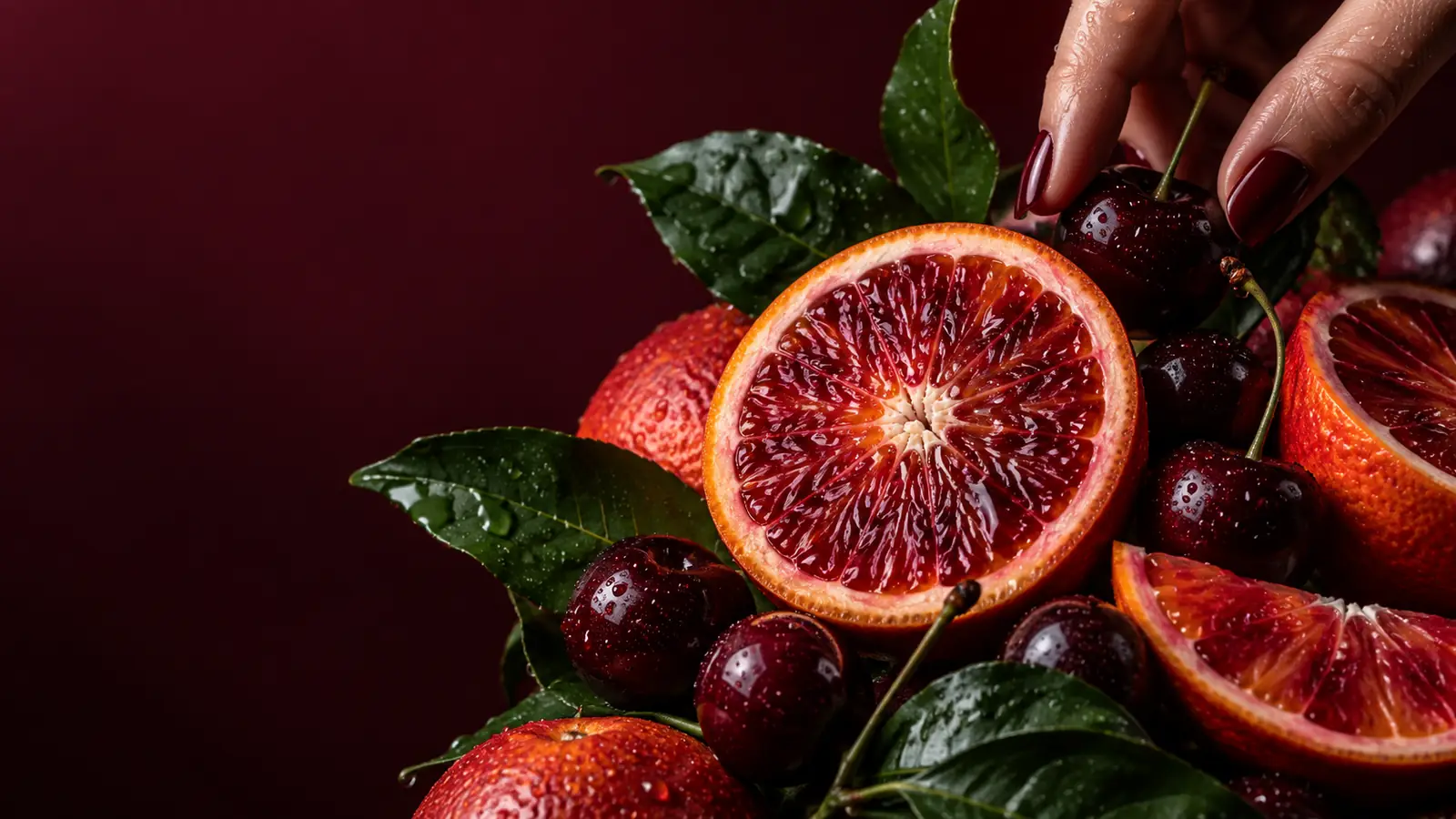 Blood orange cut open